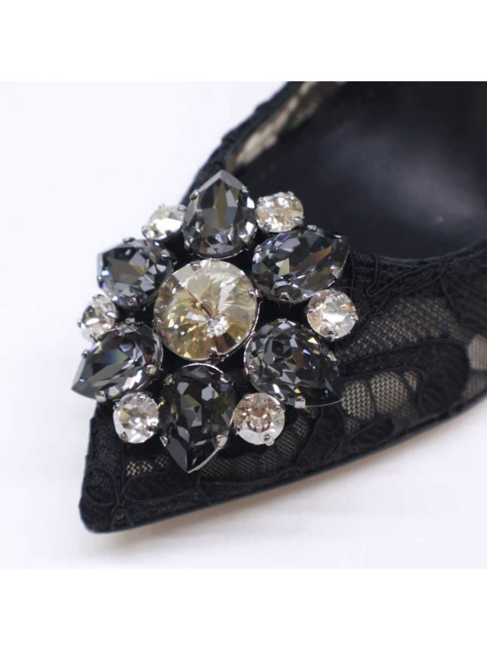 Dolce & Gabbana 231 Bijou Buckle Lace Heels Pumps - Picture 7 of 8